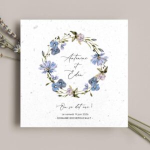 Invitaciones de boda ecorrecicladas con semillas - Harmonie Champêtre - situación