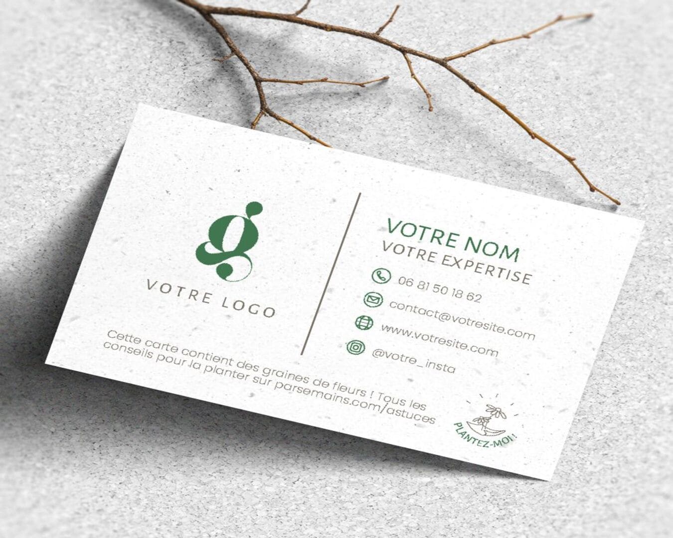 Cartes de visite corporatives : faites germer votre image de marque avec le papier ensemencé