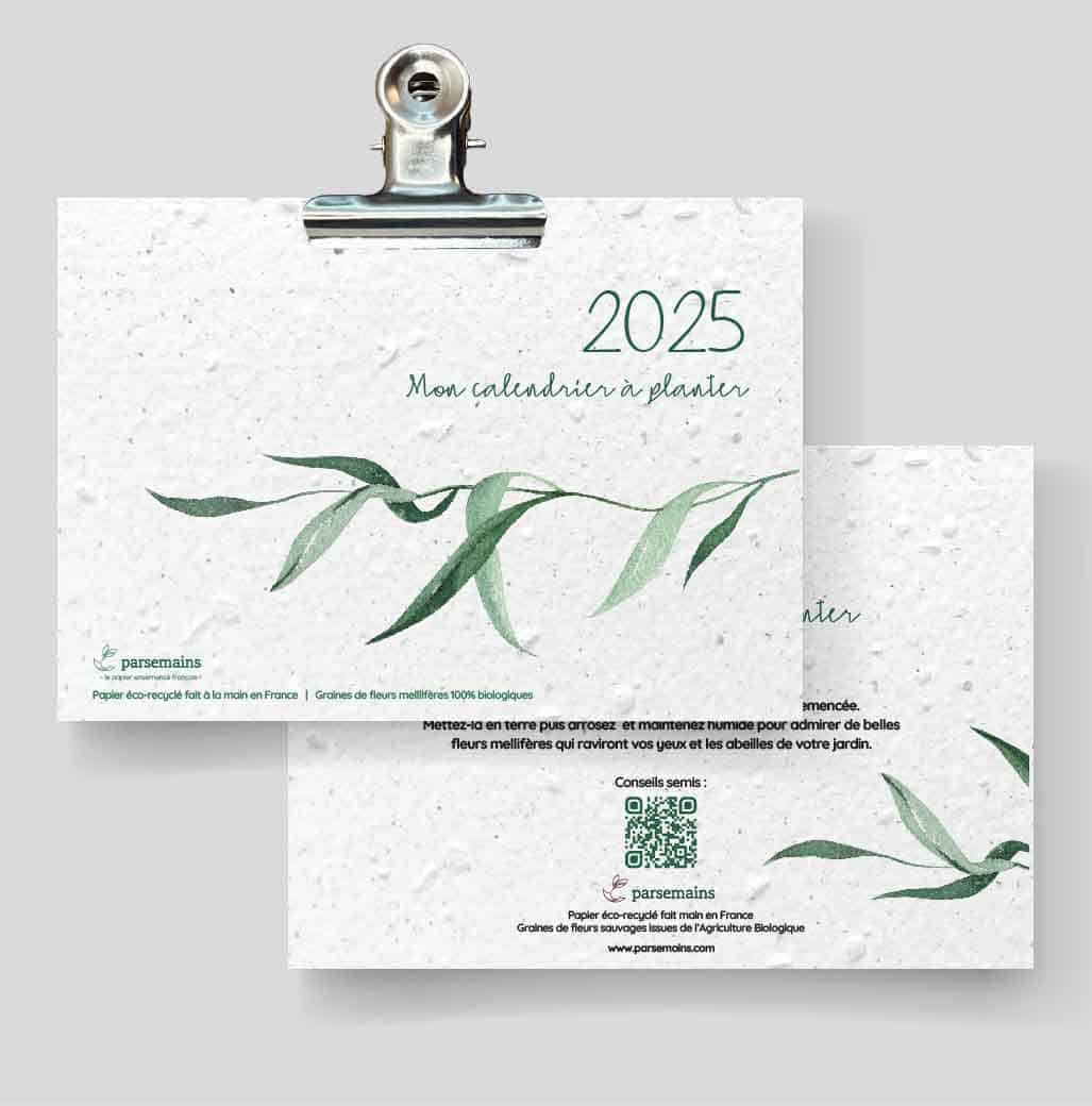 Calendrier a planter Vegetalia recto verso