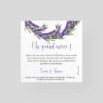 Carte de remerciement mariage à semer - Lavande bohème