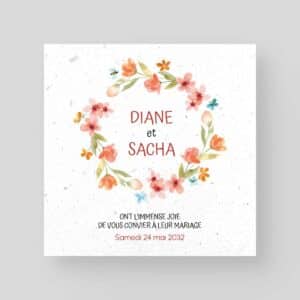 Faire-part mariage ensemencé écologique 1 Faire-Part de mariage ensemencé éco-recyclé - Butterfly Parade - recto