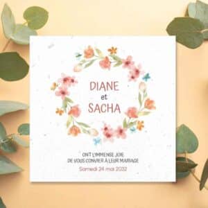 Ecological wedding announcement 10 Faire-Part de mariage ensemencé éco-recyclé – Butterfly Parade