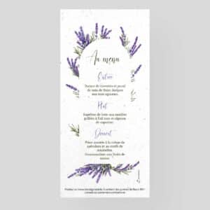 Menu mariage à semer - Lavande Bohème
