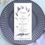 Menu mariage à semer - Lavande bohème - situation