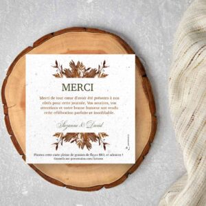 Carte de remerciement à semer mariage – Automne au Château - situation
