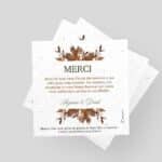 Carte de remerciement à semer mariage - Automne au Château x3