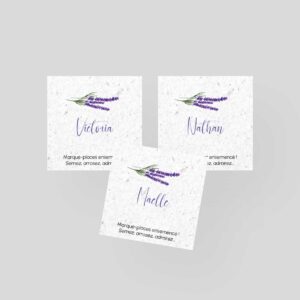 Marque-place à semer mariage - Lavande Bohème