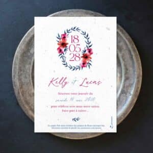 Ecological wedding announcement 4 Save-the-date mariage à semer biodégradable - Charme nocturne - Situation