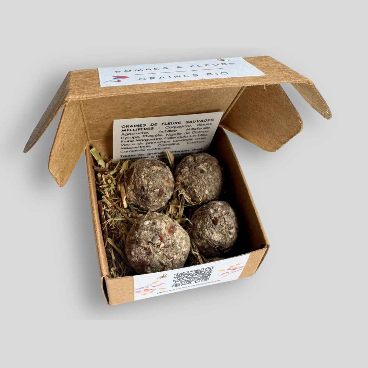 Mini coffret bombes a fleurs coffret ouvert