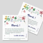 Carte de remerciement mariage carrée - Jardin Gaudi