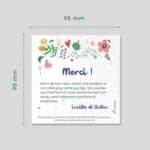 Carte de remerciement ensemencée mariage- Automne - Jardin Gaudi - dimensions