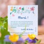 Carte de remerciement mariage carrée - Jardin Gaudi