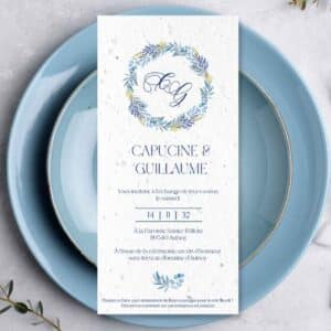 Ecological seeded wedding invitations 1 Faire-part de mariage ensemencé - Feuillage de givre - situation