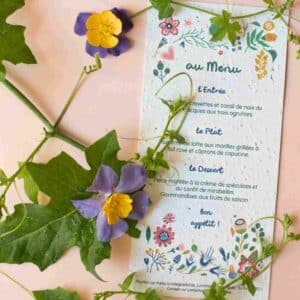 Menu mariage ensemencé