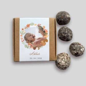 Seed bombs 1 Mini-coffret bombes à fleurs faire-part Naissance personnalisable - Automne joyeux